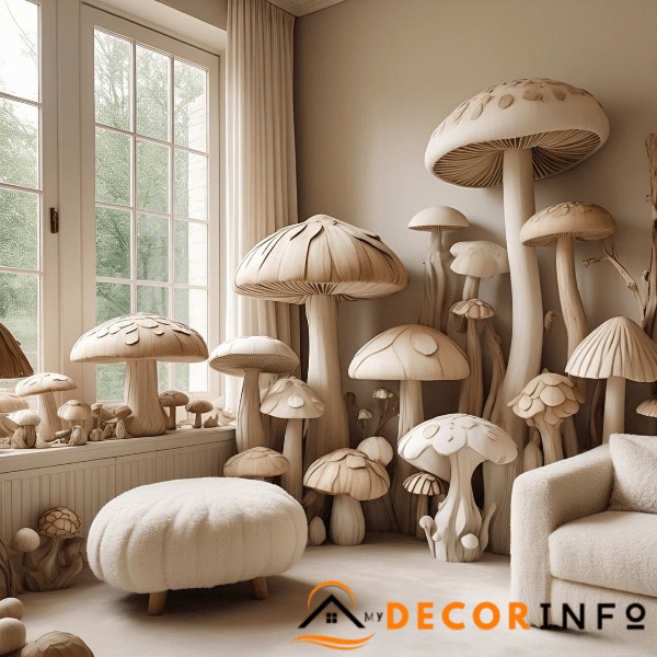 Find Wooden Mushroom Decor